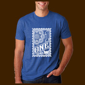 white ONE stamp  mens logo tee 