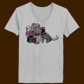 Outsider Brand Feline recording studio vintage cat ladies V neck Tee