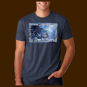 Black Sheep Brand beach Shacks in the moonlight unisex tee