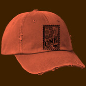 ONE Stamp Logo distressed ball cap